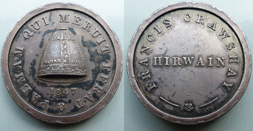 Hirwaun, Francis Crawshay 1847 silver medal